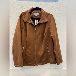 NWT -  Marc New York Andrew Mark brown faux suede jacket 2XL